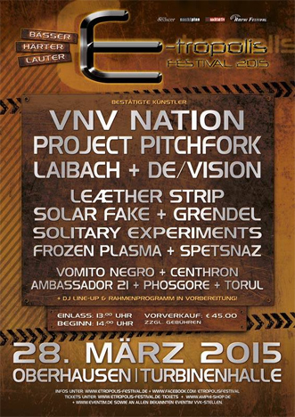 Veranstaltungstipp für Electro-Fans: Das E-Tropolis-Festival am 28. März in Oberhausen