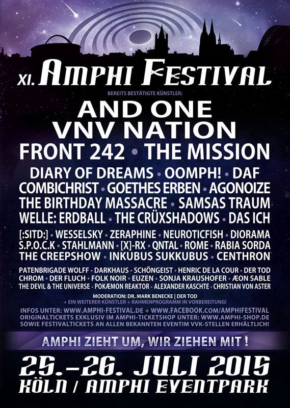 Neue Bandbestätigungen des Amphi-Festivals